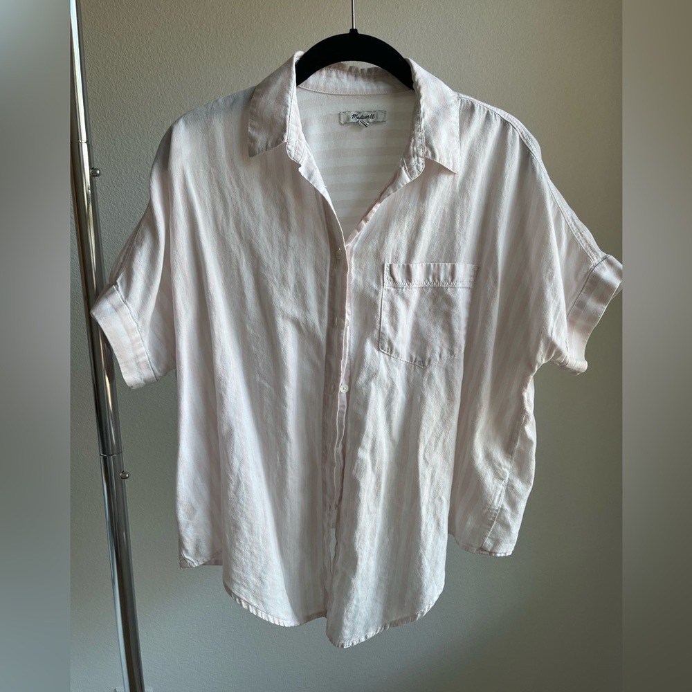 Madewell short sleeve button down top